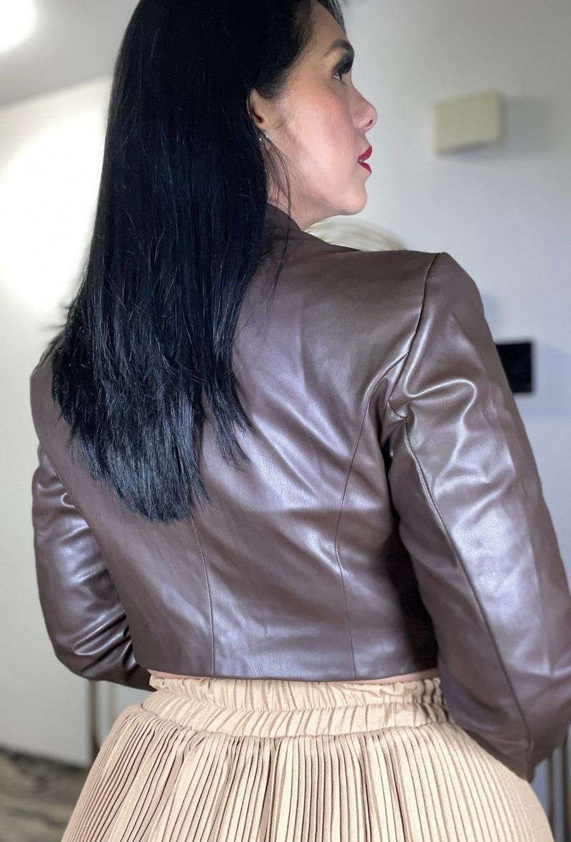 Cindy leather brown jacket